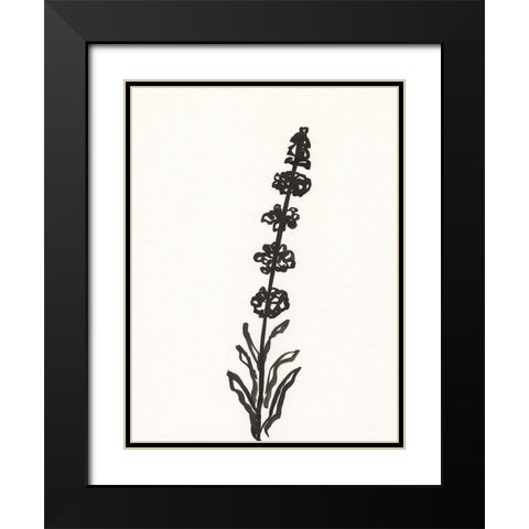 Ink Botanical Sketch VII Black Modern Wood Framed Art Print with Double Matting by Holland, J.