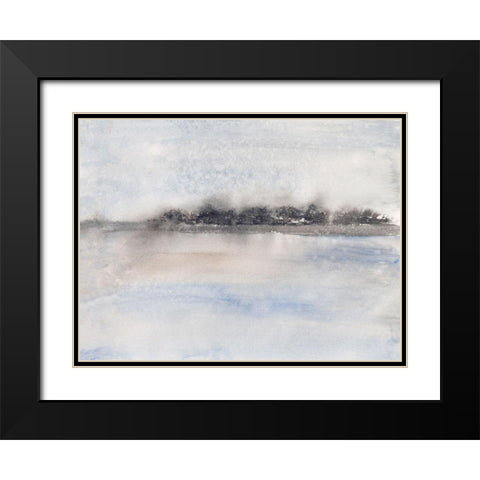 Coastal Impression II Black Modern Wood Framed Art Print with Double Matting by Holland, J.