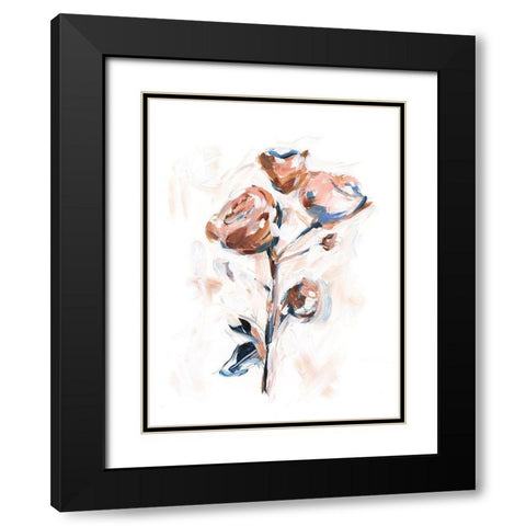 Abstract Rose Bouquet I Black Modern Wood Framed Art Print with Double Matting by Harper, Ethan