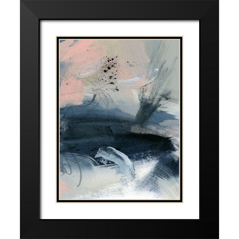 Pink Mist Abstract I Black Modern Wood Framed Art Print with Double Matting by Parker, Jennifer Paxton