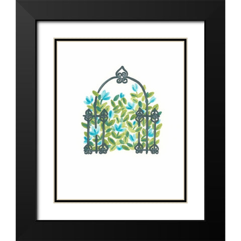 Wrought Iron Garden II Black Modern Wood Framed Art Print with Double Matting by Vess, June Erica