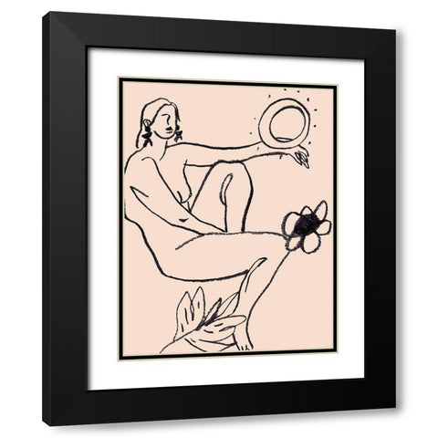 Lunar III Black Modern Wood Framed Art Print with Double Matting by Wang, Melissa