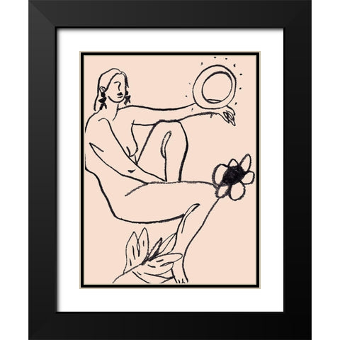 Lunar III Black Modern Wood Framed Art Print with Double Matting by Wang, Melissa