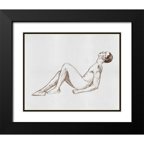 Male Body Sketch IV Black Modern Wood Framed Art Print with Double Matting by Wang, Melissa