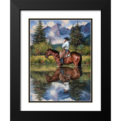 Time to Reflect Black Modern Wood Framed Art Print with Double Matting by Sorenson, Jack