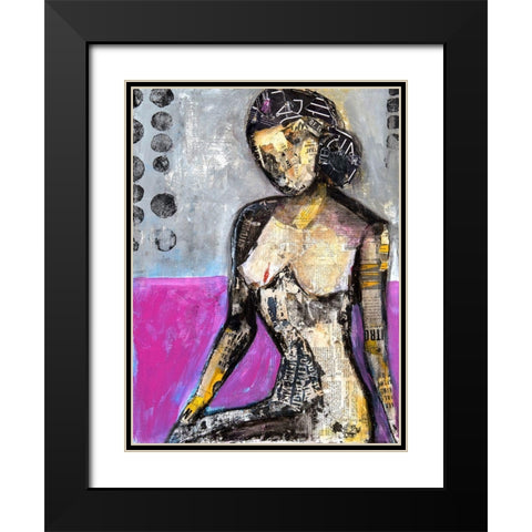 Girl in the Media Black Modern Wood Framed Art Print with Double Matting by Ashley, Erin