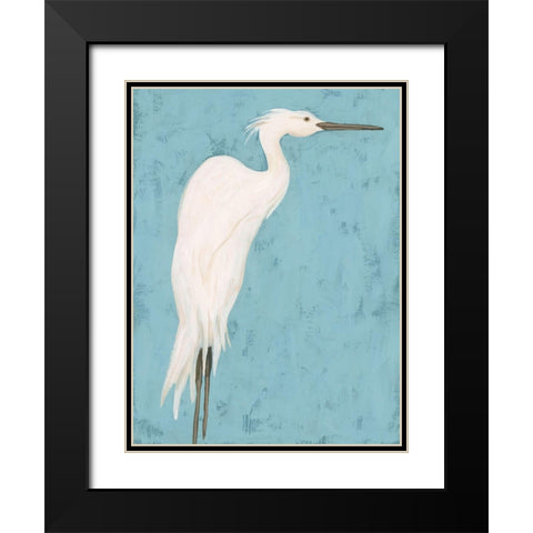 Heron Fresco I Black Modern Wood Framed Art Print with Double Matting by Vess, June Erica