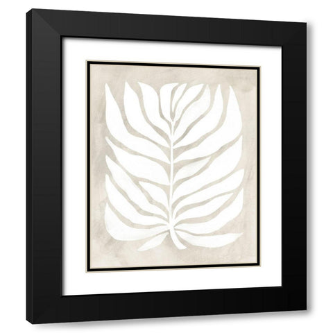 Palm Fossil Silhouette I Black Modern Wood Framed Art Print with Double Matting by Vess, June Erica