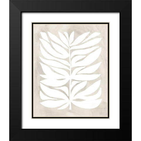 Palm Fossil Silhouette II Black Modern Wood Framed Art Print with Double Matting by Vess, June Erica