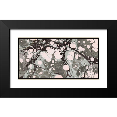 Marbled Abstract I Black Modern Wood Framed Art Print with Double Matting by Green, Jacob