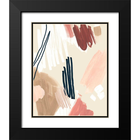 Brushstroke Confetti II Black Modern Wood Framed Art Print with Double Matting by Vess, June Erica