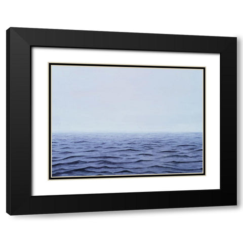 Grayscale Seascape I Black Modern Wood Framed Art Print with Double Matting by Willett, Michael