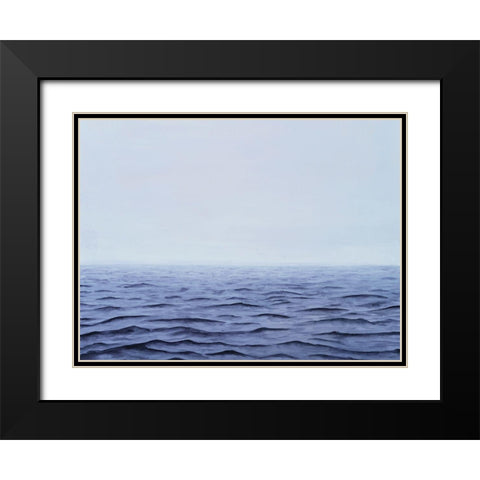 Grayscale Seascape I Black Modern Wood Framed Art Print with Double Matting by Willett, Michael