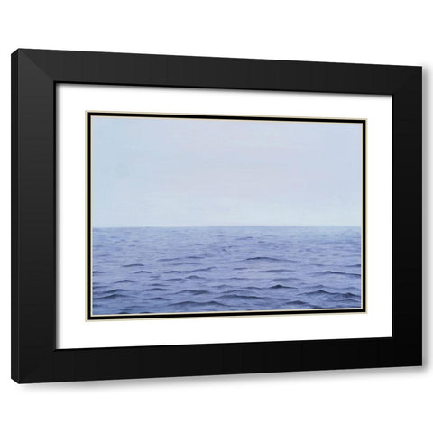 Grayscale Seascape II Black Modern Wood Framed Art Print with Double Matting by Willett, Michael