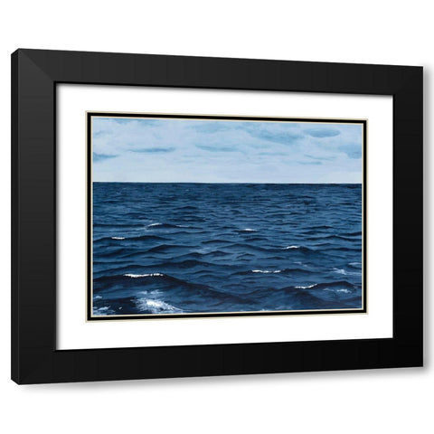 Grayscale Seascape III Black Modern Wood Framed Art Print with Double Matting by Willett, Michael