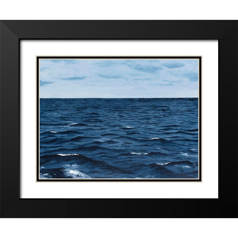 Grayscale Seascape III Black Modern Wood Framed Art Print with Double Matting by Willett, Michael