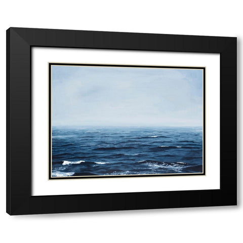 Grayscale Seascape IV Black Modern Wood Framed Art Print with Double Matting by Willett, Michael