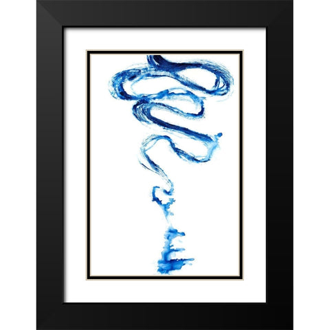 Indigo Vapor II Black Modern Wood Framed Art Print with Double Matting by Willett, Michael