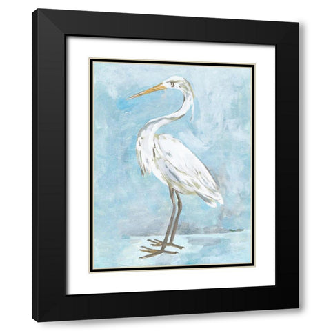 Snowy Egret I Black Modern Wood Framed Art Print with Double Matting by Wang, Melissa