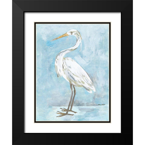 Snowy Egret I Black Modern Wood Framed Art Print with Double Matting by Wang, Melissa