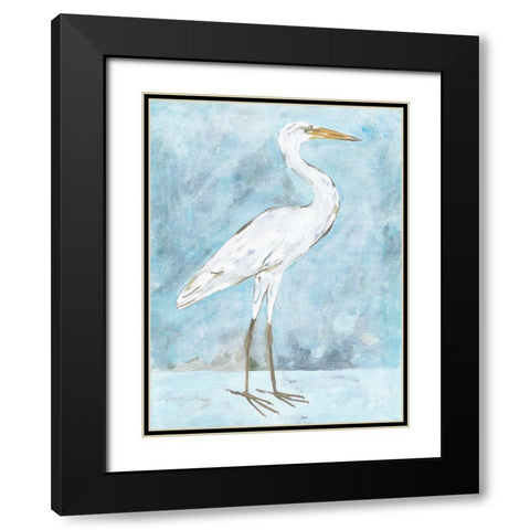 Snowy Egret II Black Modern Wood Framed Art Print with Double Matting by Wang, Melissa