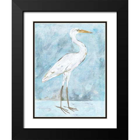 Snowy Egret II Black Modern Wood Framed Art Print with Double Matting by Wang, Melissa