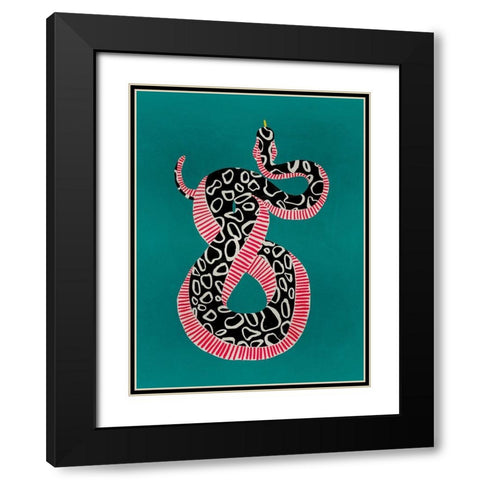 The Deadly Kiss II Black Modern Wood Framed Art Print with Double Matting by Wang, Melissa