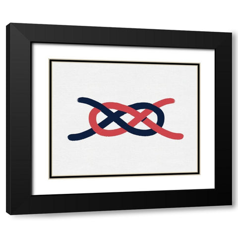 Sailing Knot V Black Modern Wood Framed Art Print with Double Matting by Green, Jacob
