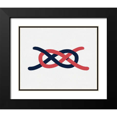Sailing Knot V Black Modern Wood Framed Art Print with Double Matting by Green, Jacob