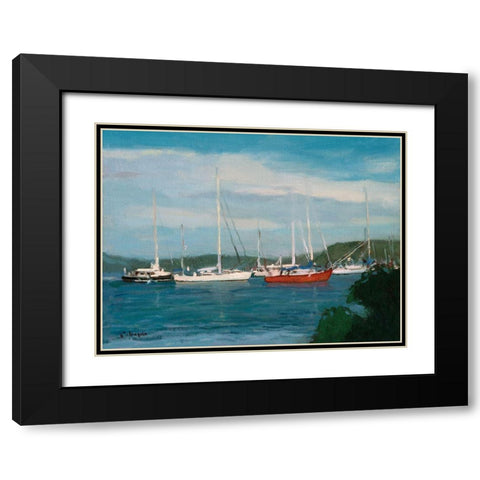 Connecticut Coast Black Modern Wood Framed Art Print with Double Matting by Calcasola, Stephen
