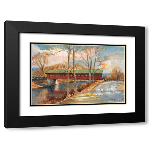The Henry Bridge-Bennington-VT Black Modern Wood Framed Art Print with Double Matting by Calcasola, Stephen
