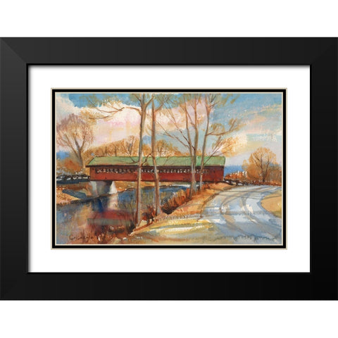 The Henry Bridge-Bennington-VT Black Modern Wood Framed Art Print with Double Matting by Calcasola, Stephen