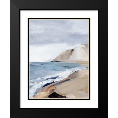 Calm Blue Coast I Black Modern Wood Framed Art Print with Double Matting by Warren, Annie