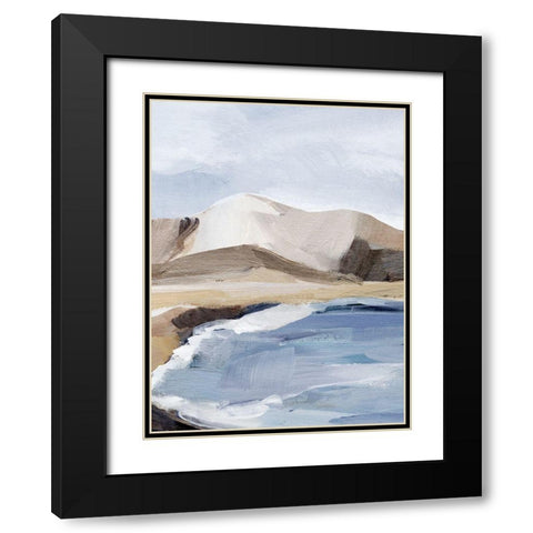 Calm Blue Coast II Black Modern Wood Framed Art Print with Double Matting by Warren, Annie