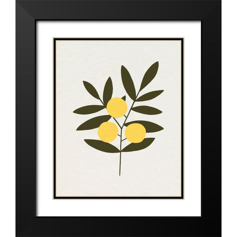 Trois Oranges I Black Modern Wood Framed Art Print with Double Matting by Caroline, Emma