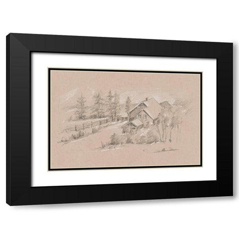 Farmhouse Composition Study II Black Modern Wood Framed Art Print with Double Matting by Harper, Ethan
