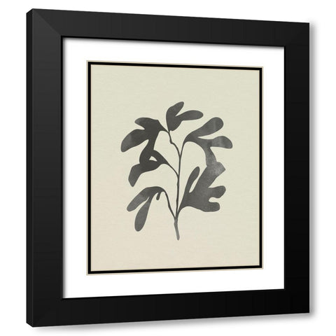 Ink Oak Branch I Black Modern Wood Framed Art Print with Double Matting by Caroline, Emma