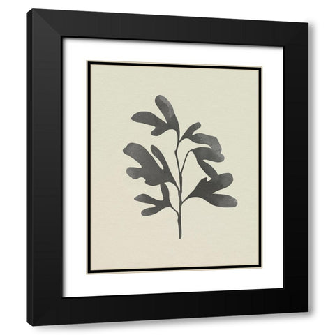 Ink Oak Branch II Black Modern Wood Framed Art Print with Double Matting by Caroline, Emma