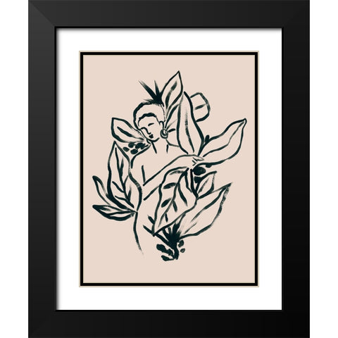 Foliage Figure II Black Modern Wood Framed Art Print with Double Matting by Vess, June Erica