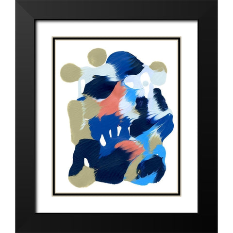 Wavy Palette I Black Modern Wood Framed Art Print with Double Matting by Caroline, Emma