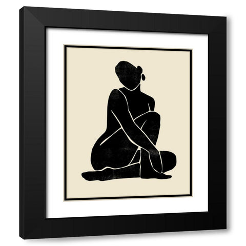 Onyx Figure I Black Modern Wood Framed Art Print with Double Matting by Barnes, Victoria