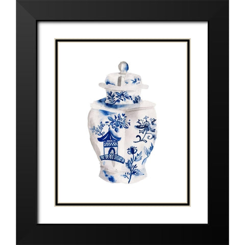 Indigo Vase IV Black Modern Wood Framed Art Print with Double Matting by Wang, Melissa