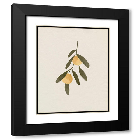 Sweet Clementines II Black Modern Wood Framed Art Print with Double Matting by Caroline, Emma