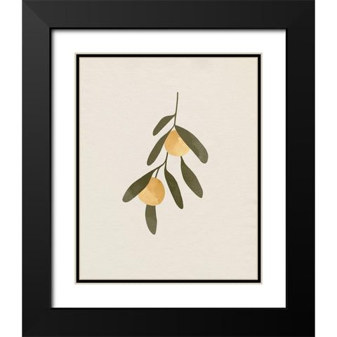 Sweet Clementines II Black Modern Wood Framed Art Print with Double Matting by Caroline, Emma