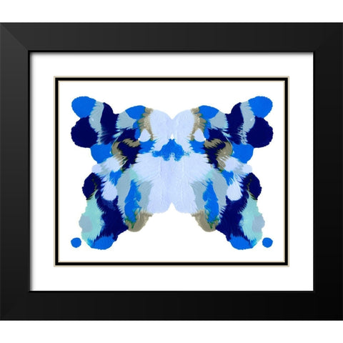 Rorschach Mariposa II Black Modern Wood Framed Art Print with Double Matting by Caroline, Emma
