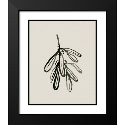 Mistletoe Sketch I Black Modern Wood Framed Art Print with Double Matting by Caroline, Emma