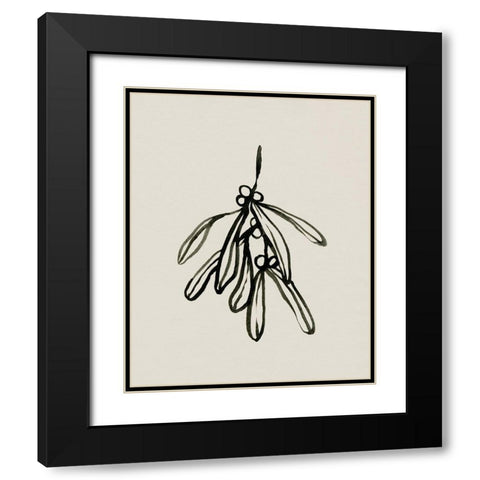 Mistletoe Sketch II Black Modern Wood Framed Art Print with Double Matting by Caroline, Emma