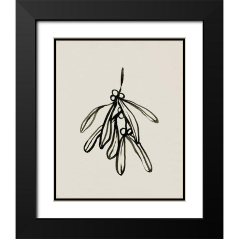 Mistletoe Sketch II Black Modern Wood Framed Art Print with Double Matting by Caroline, Emma