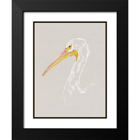 Bright Pelican Sketch I Black Modern Wood Framed Art Print with Double Matting by Caroline, Emma