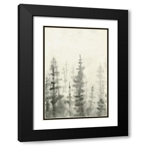 Ink Pine Woods I Black Modern Wood Framed Art Print with Double Matting by Caroline, Emma
